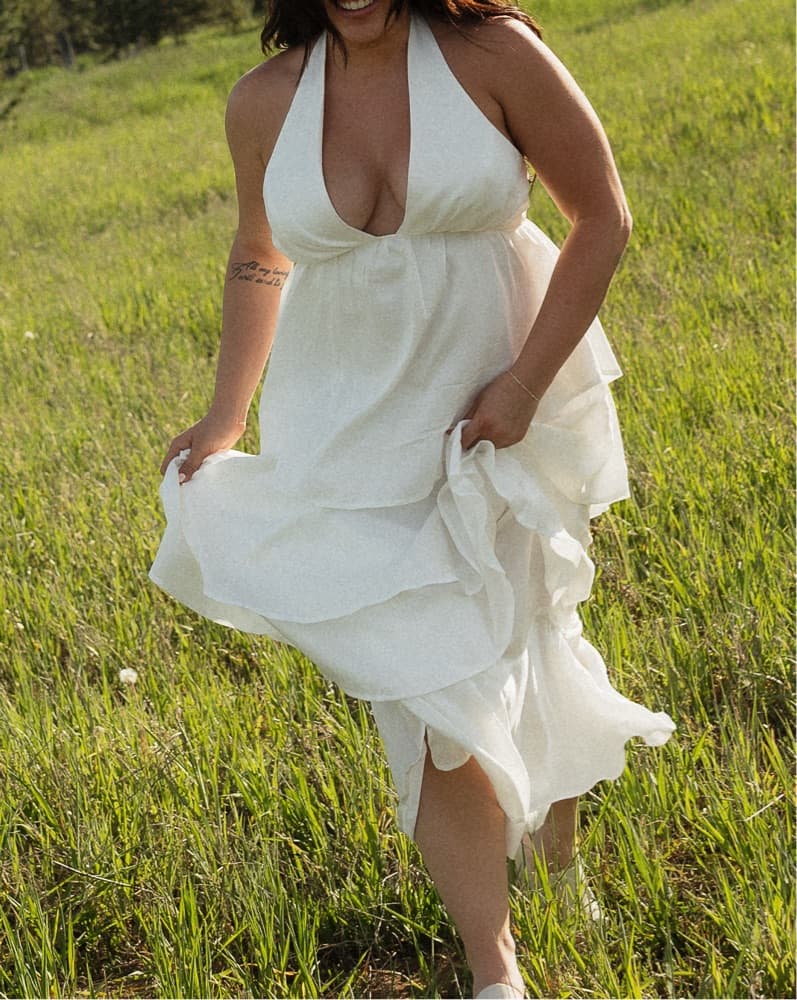 White Tiered Maxi Dress - Image 1