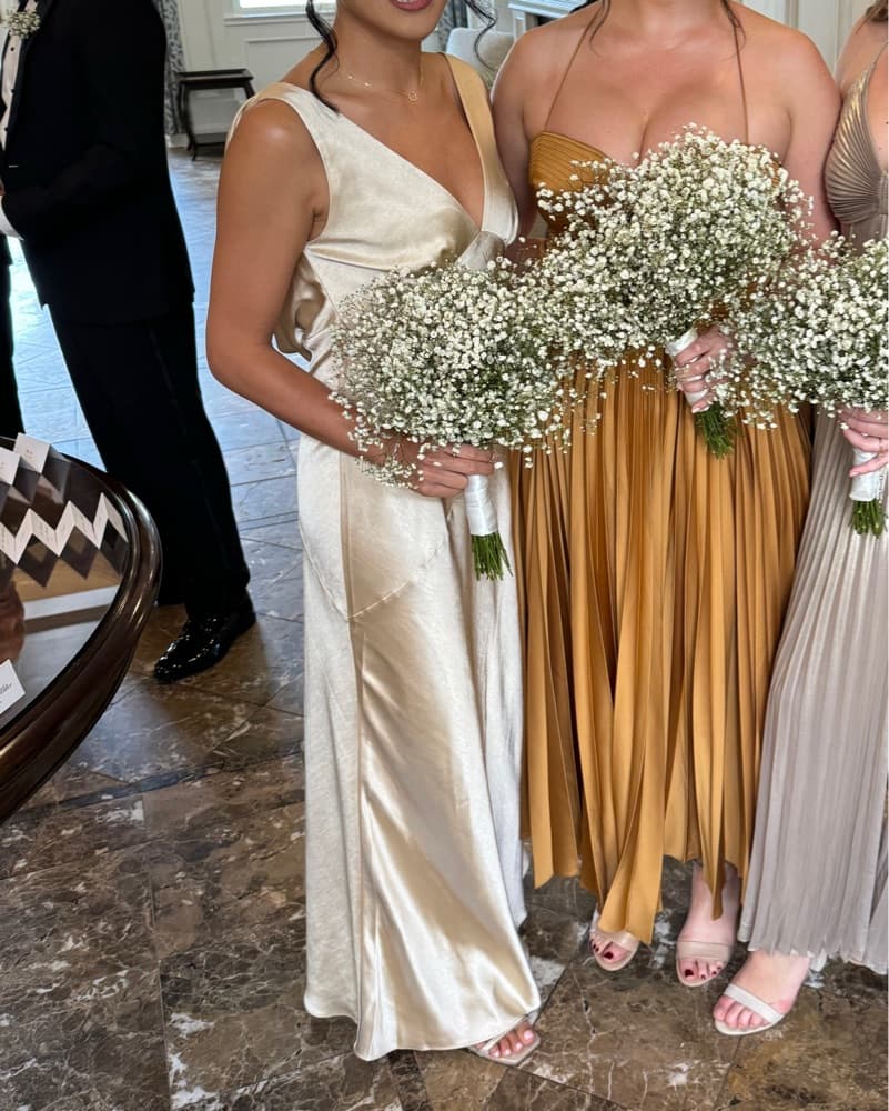 Champagne Gold Cowl Back Dress - Image 5
