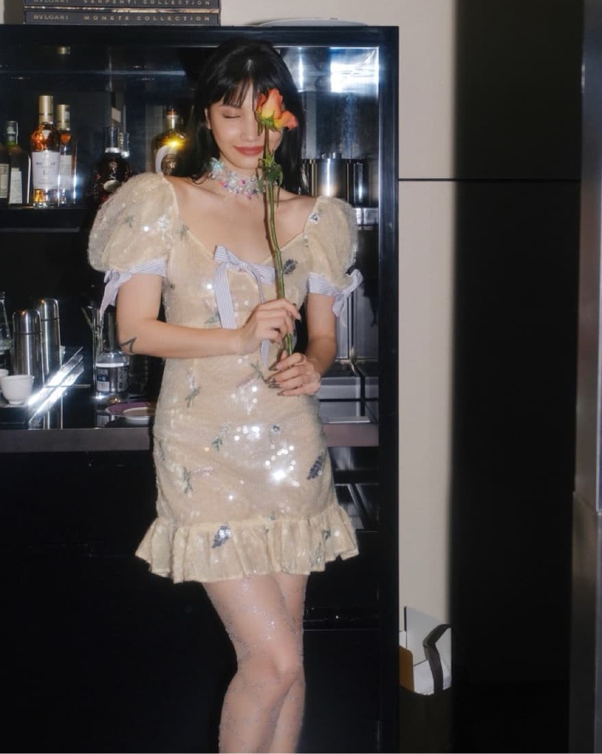 Enchanting Sparkle Ruffle Dress - Image 1