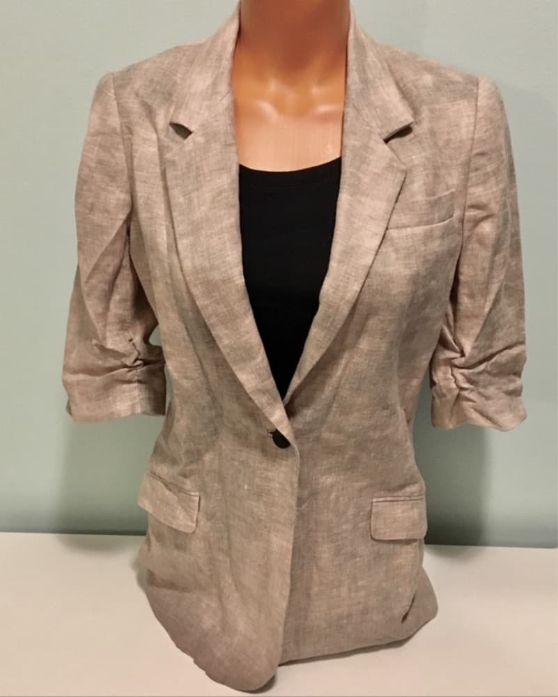 Elizabeth & James Nude Linen Blazer - Image 3