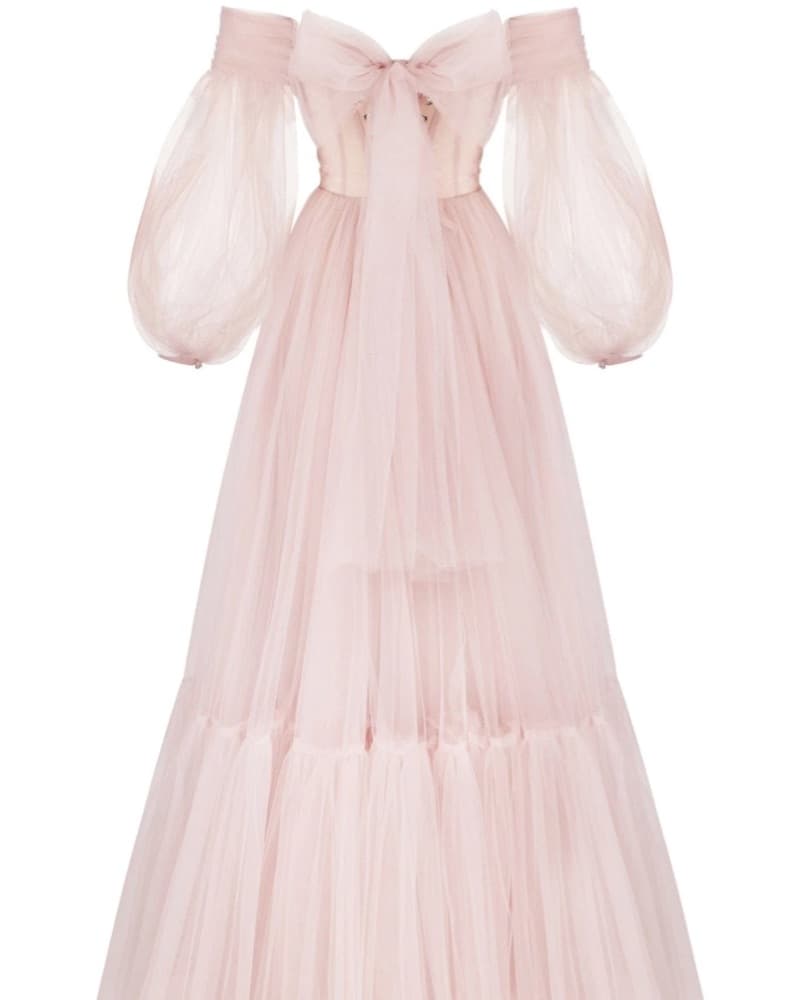 Misty Rose Sheer Maxi Tulle Dress  - Image 6