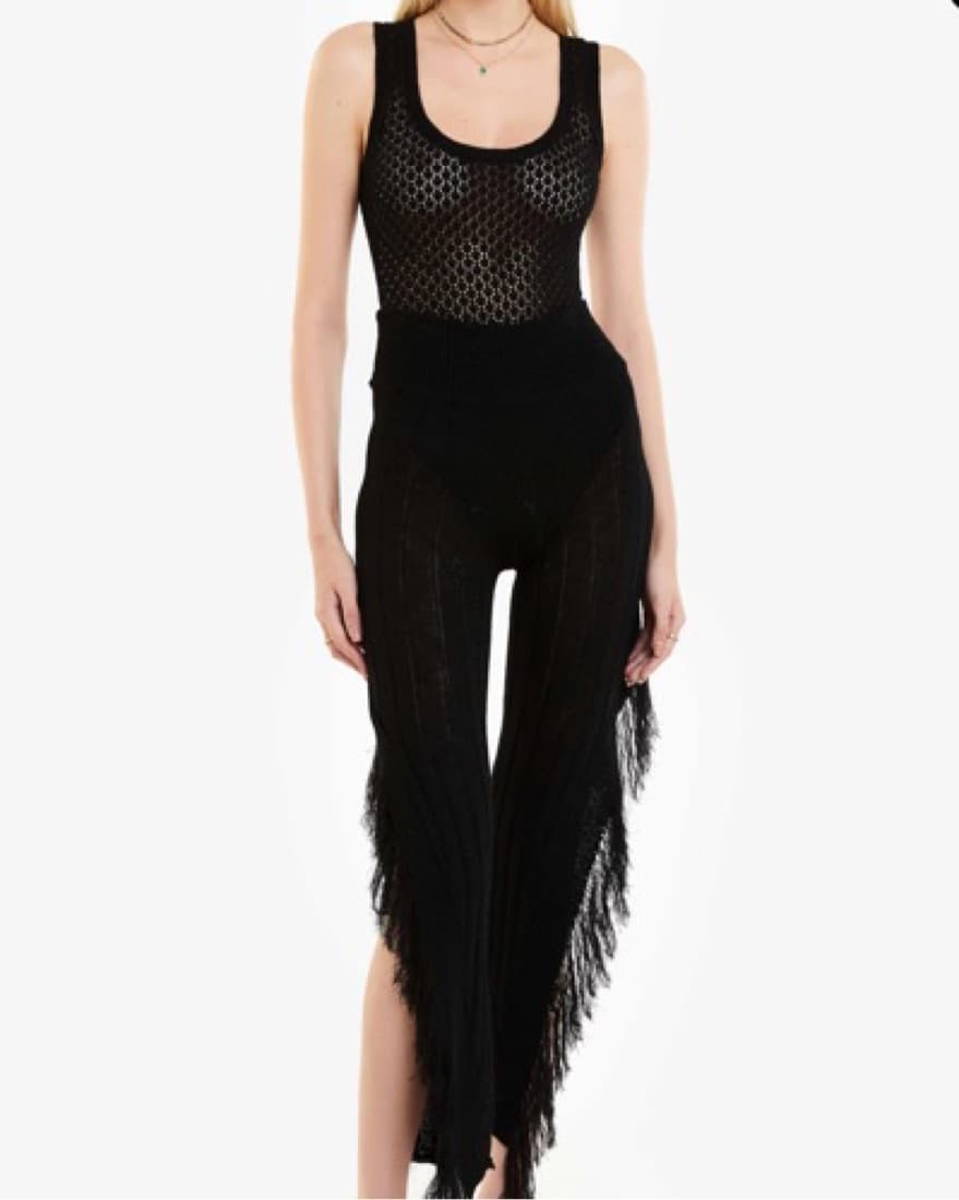 Shop Ruve Crochet Black Cut Out Bodysuit - Image 2