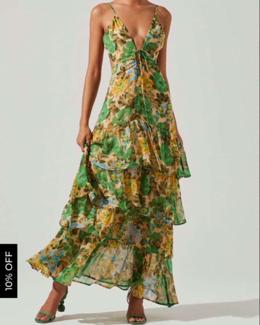 ASTR Th Label Aneira Floral Tiered Dress - Image 1