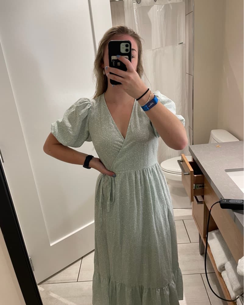 Light Green Wrap Dress  - Image 3