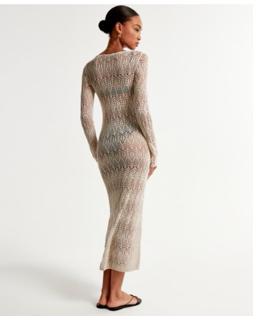 Long Sleeve Crochet Cover Up - Image 2