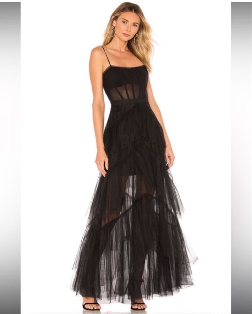 Corset Tulle Gown in Black BCBGMAXAZRIA  - Image 1