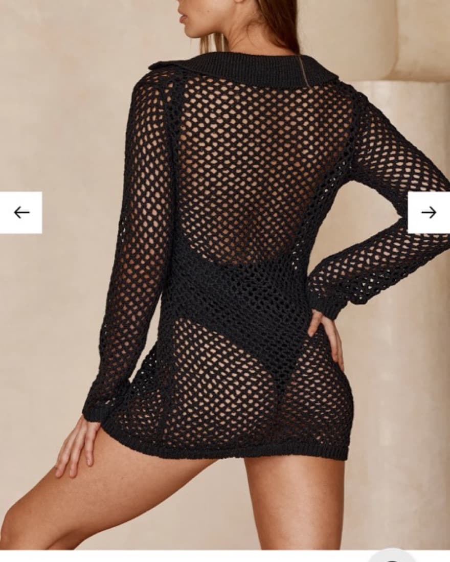 Monday Swimwear Black Crochet Cover Up - Image 5
