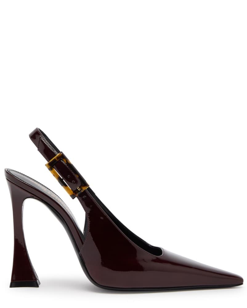 Saint Laurent Dune Heels Burgundy Patent - Image 3
