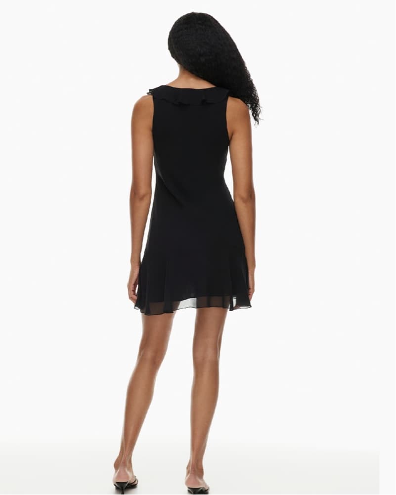 Elegant Black Ruffled Mini Dress - Image 4