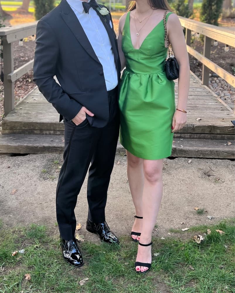 Prada Stunning Emerald Green Satin Dress - Image 3