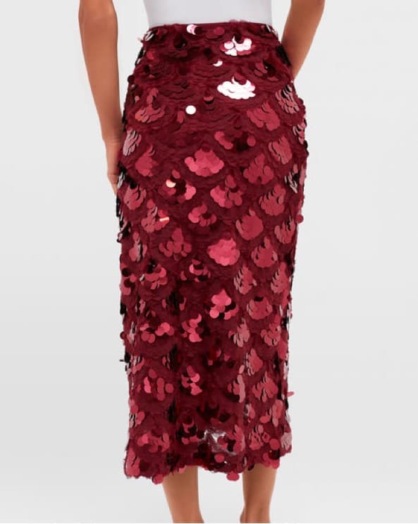 Hyacinth House Red Sequin Scale Skirt - Image 4