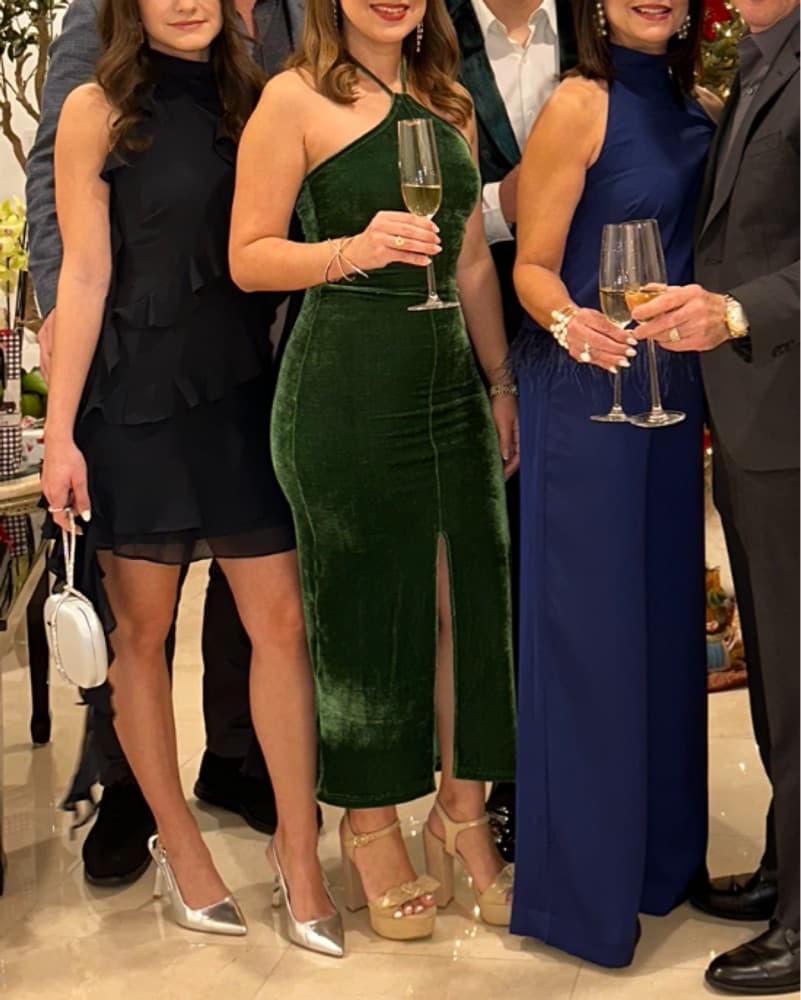 Reformation Nyla Velvet Midi Dress - Image 4