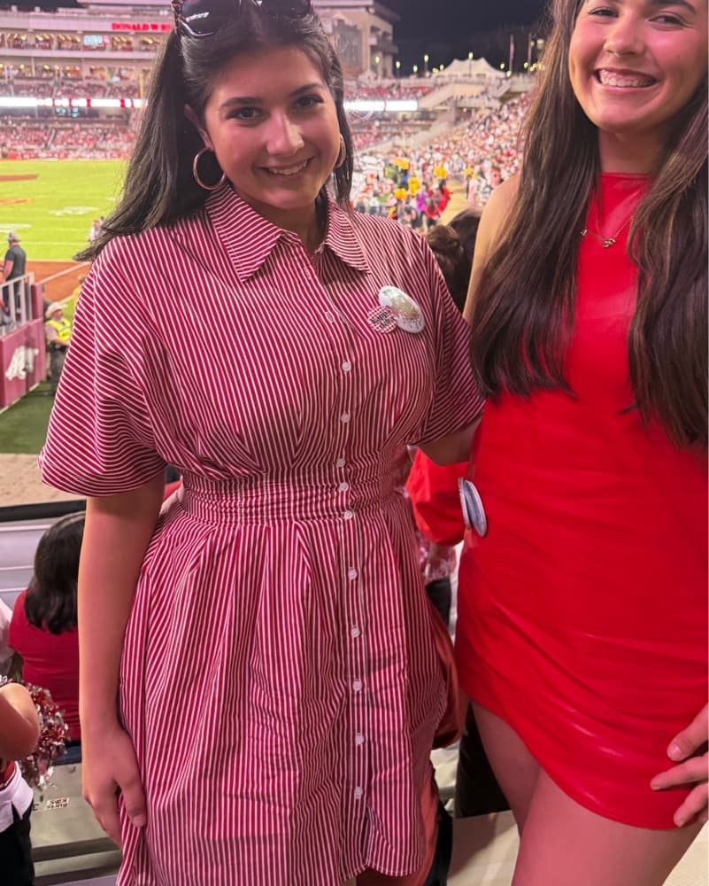 Vibrant Striped Game Day Dress - Image 4