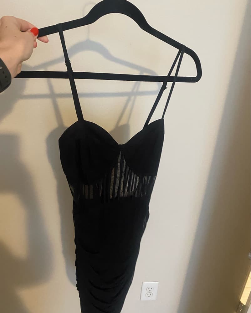 Black Sheer mini Dress - Image 2