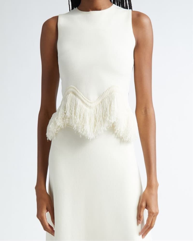 Ulla Johnson Knit Fringe Set (White) - Image 4