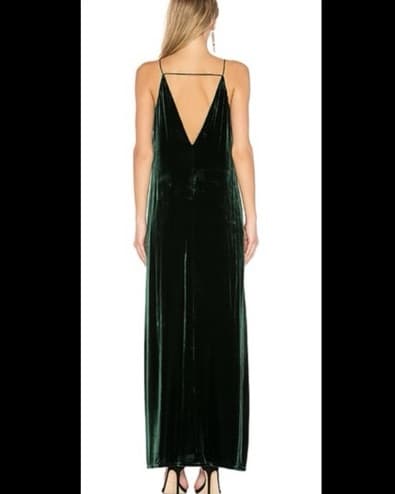 Green Velvet Maxi Dress - Image 3