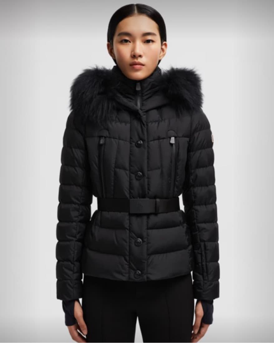 $3k Black Moncler Fur Lined Ski Coat - Image 2