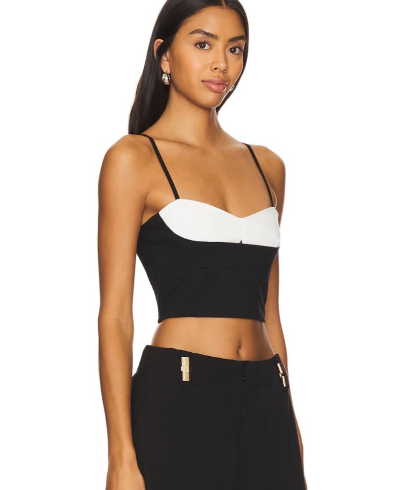 Beguile Bodice Top In Black And White - Image 2