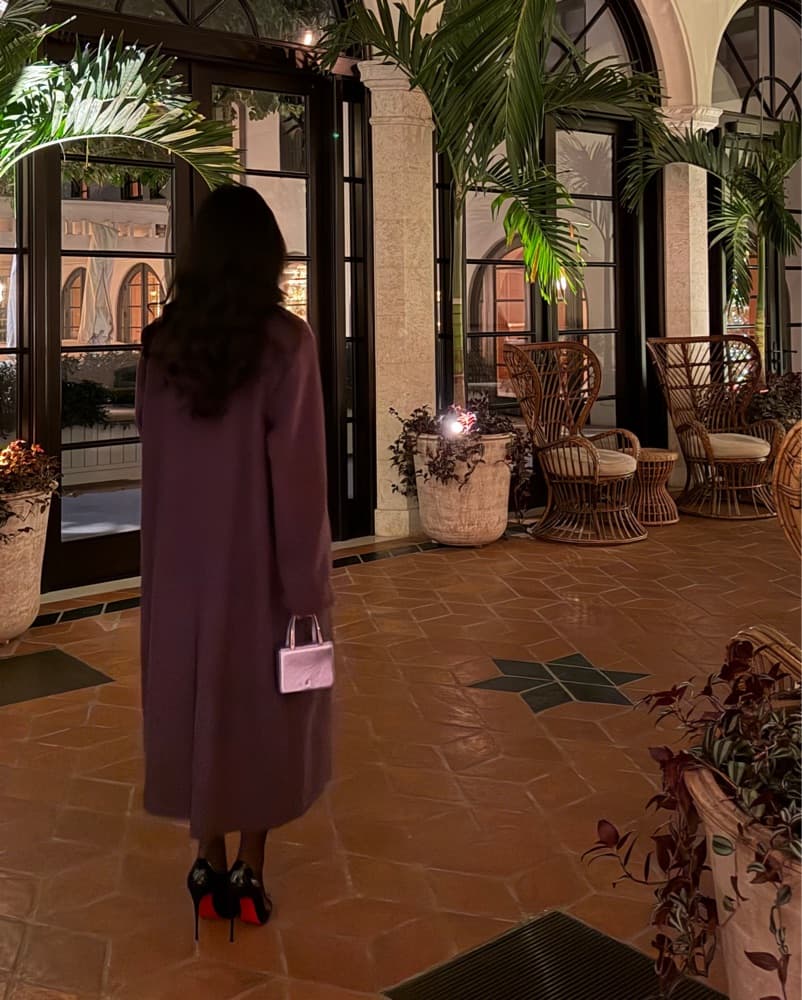 Plum Alpaca Long Coat - Image 5