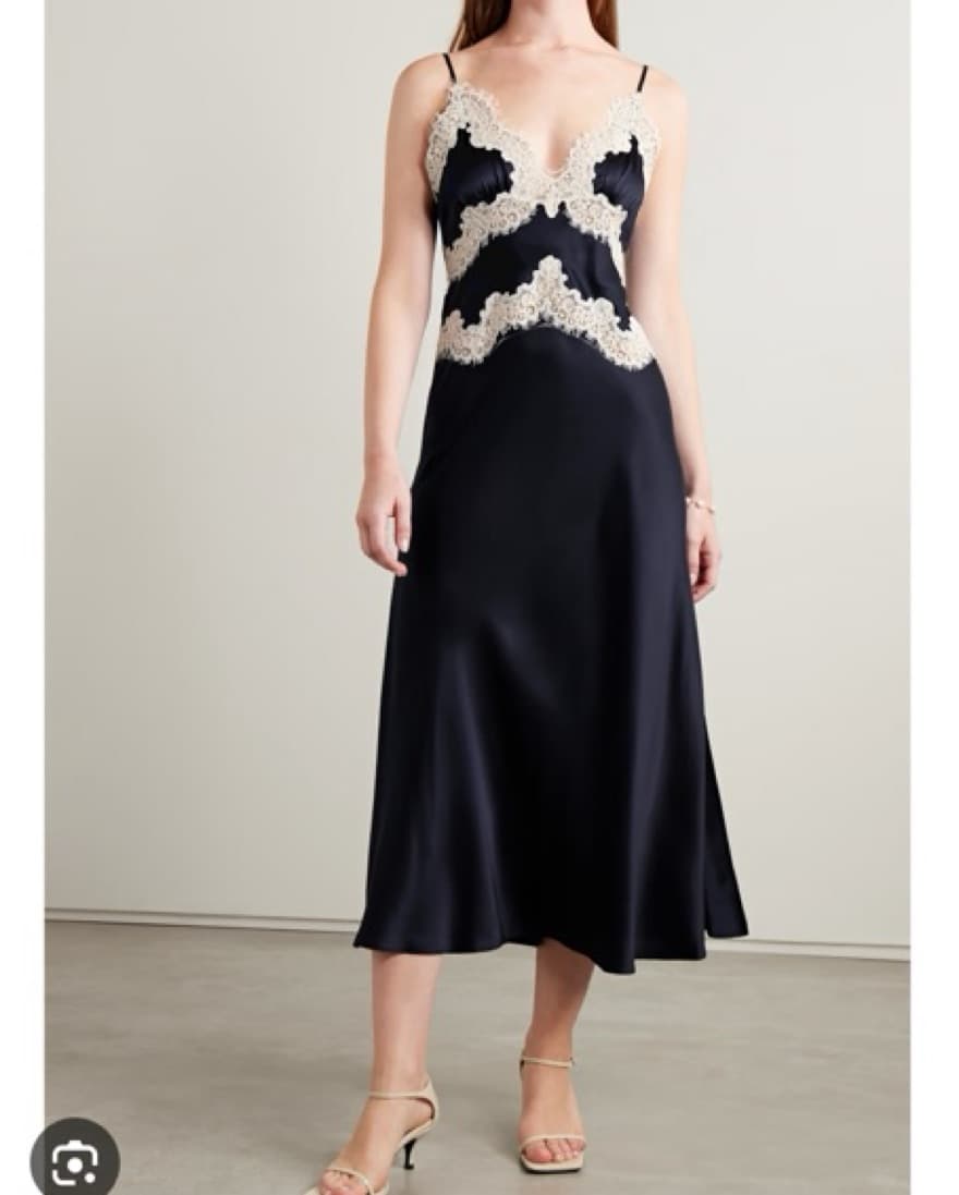 Doen Navy obelia Silk Midi Dress - Image 2