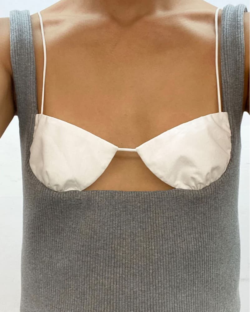 Tae Park Exposed Bra Knit Top - Image 1