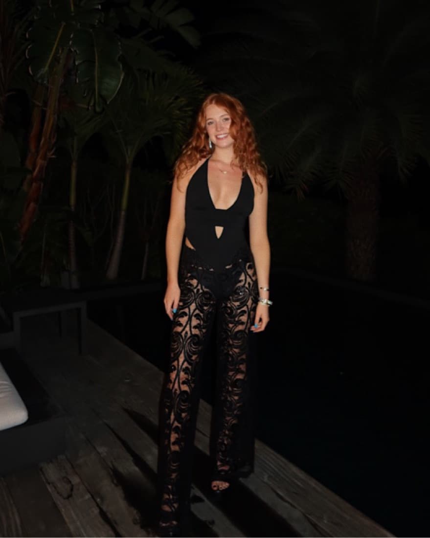 Black Sequin Party Pants - XS - Image 1