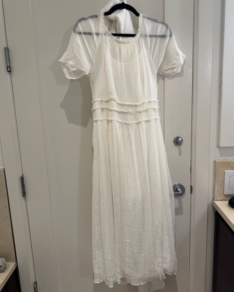 Rebecca Taylor White Short Sleeve Dress - Image 5