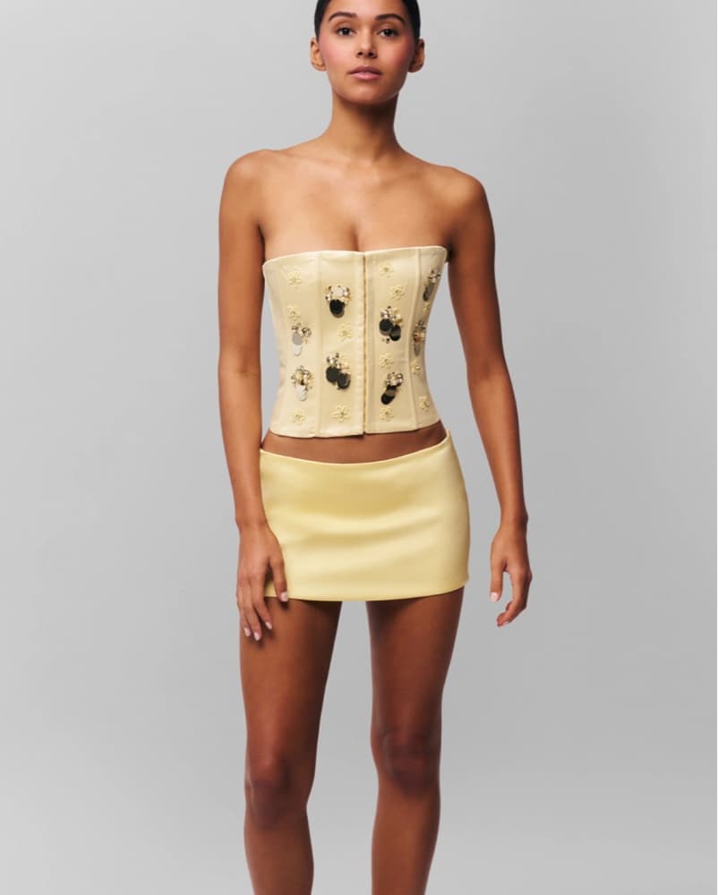 Danielle Guizio Satin Corset Top - Image 2