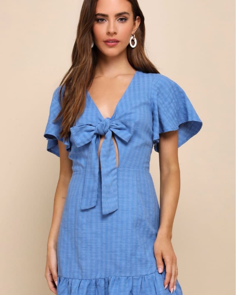Lulus Blue Cutoff Dress - Image 1