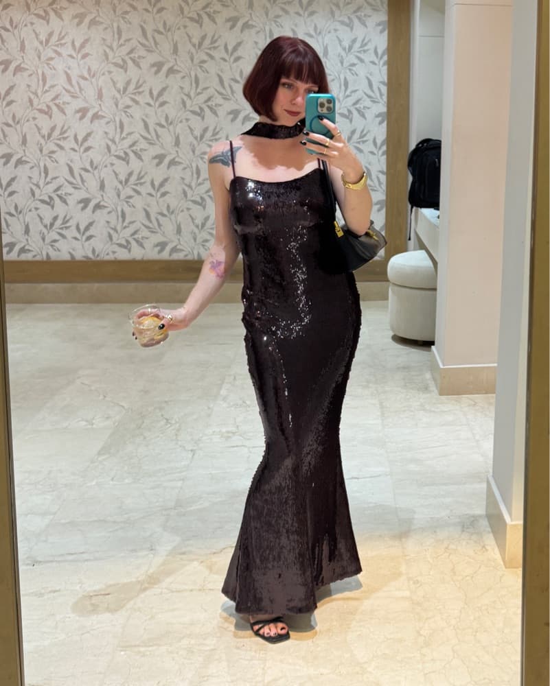 Merlot Sequin Dress - Image 3