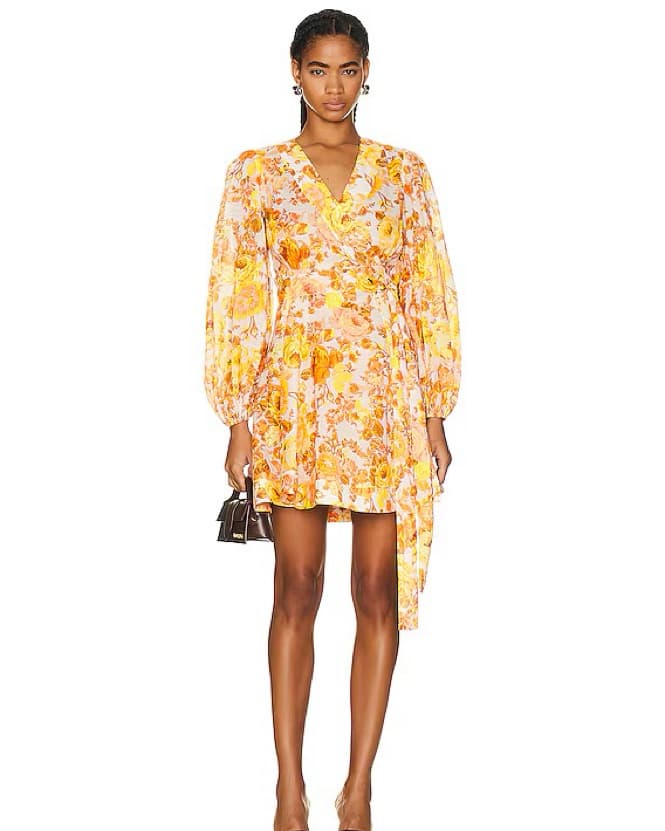 Zimmermann Floral Wrap Mini Dress - Image 1