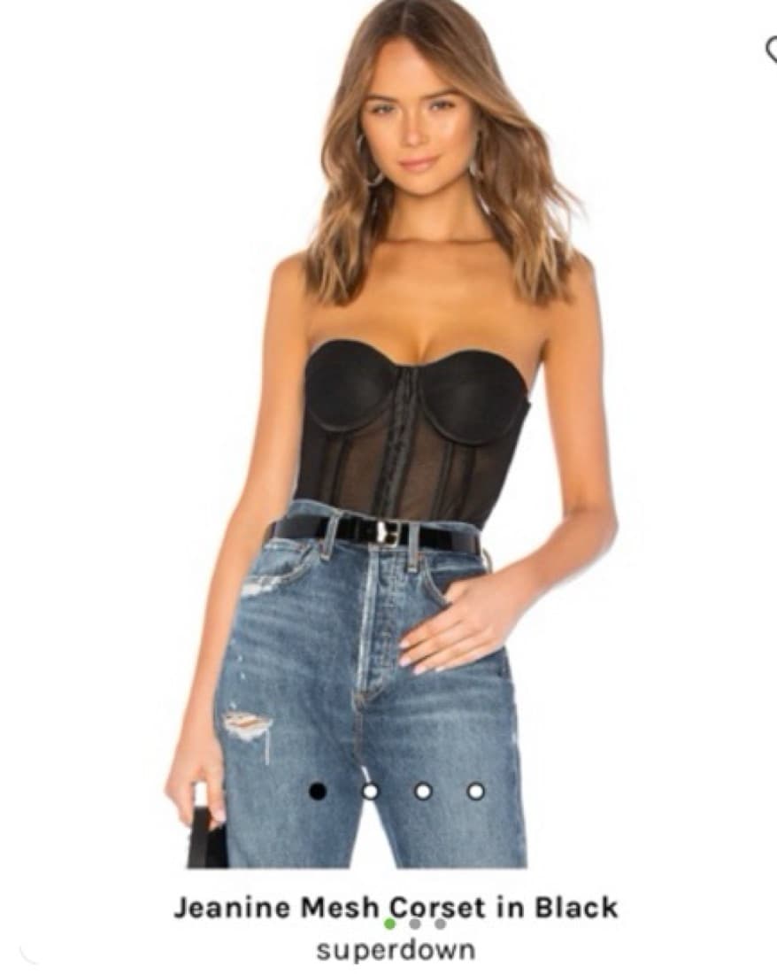 Superdown Mesh Corset In Black - Image 1