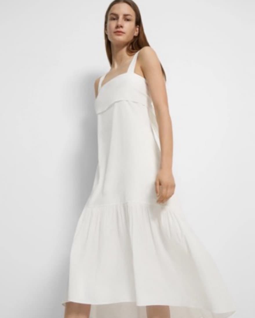 Theory Tie Back Linen Dress - Image 2