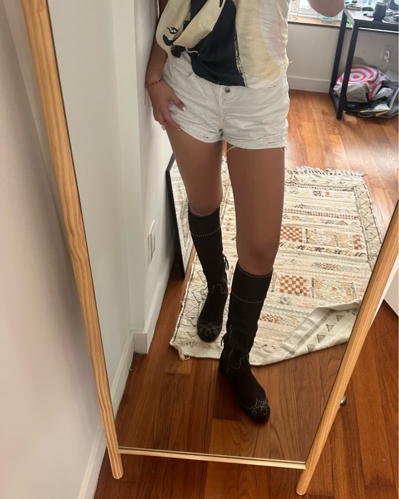 Brown Vintage Miu Miu Western Boots - Image 1
