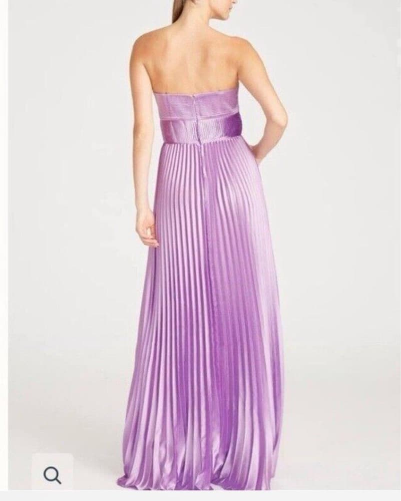 Amur Purple Pleated Silk Maxi Dress 0 - Image 2
