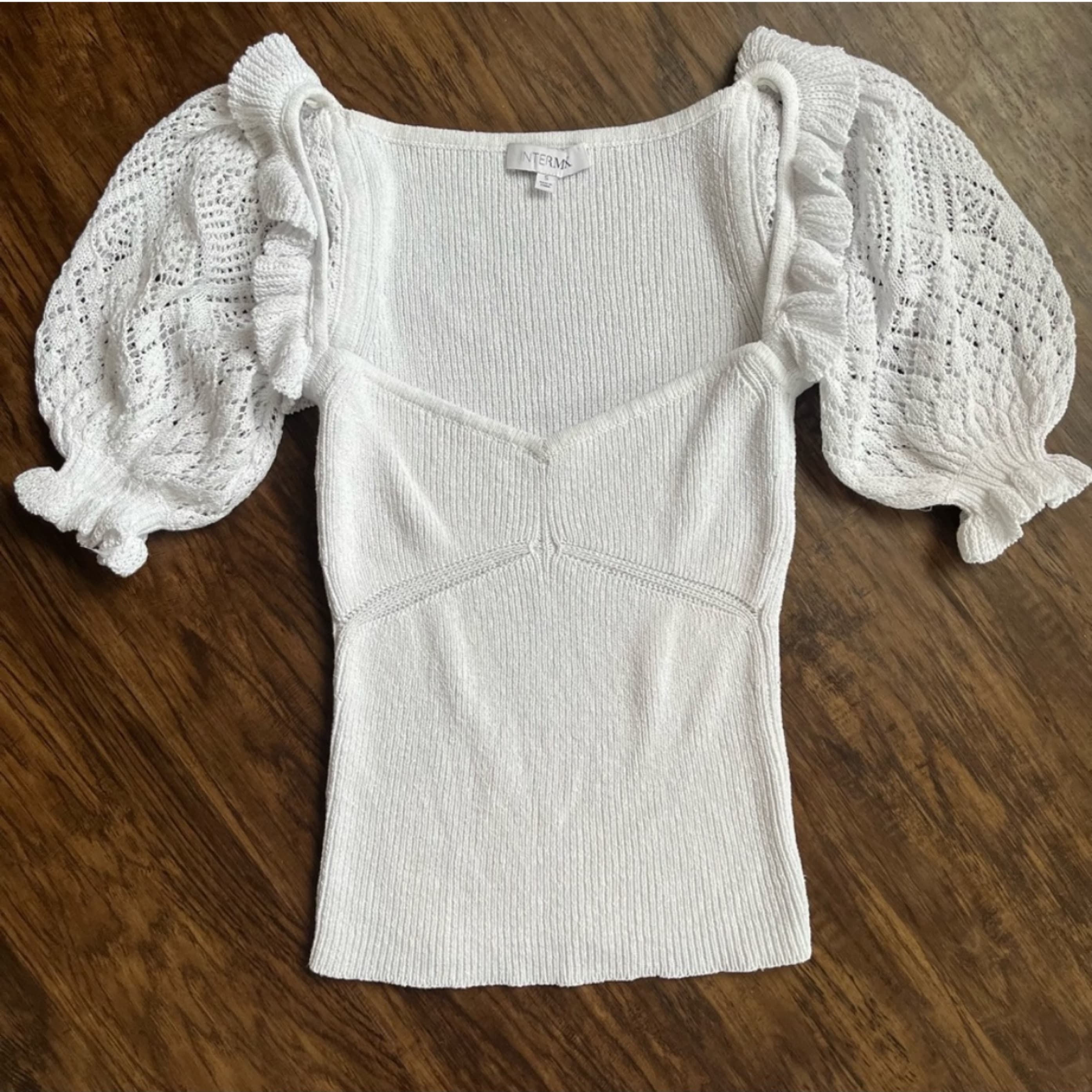 Intermix Bonnie Lace Puff Sleeve Ribbed  - Image 5