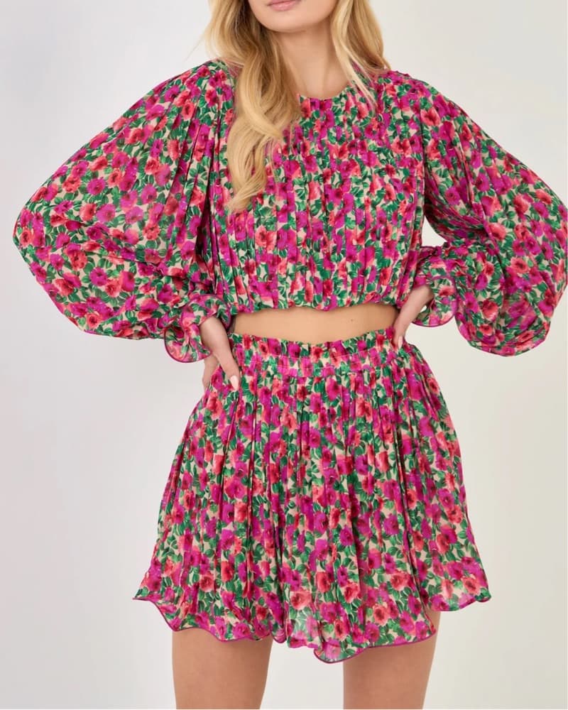 Endless Rose Floral Pleated Set - Image 1