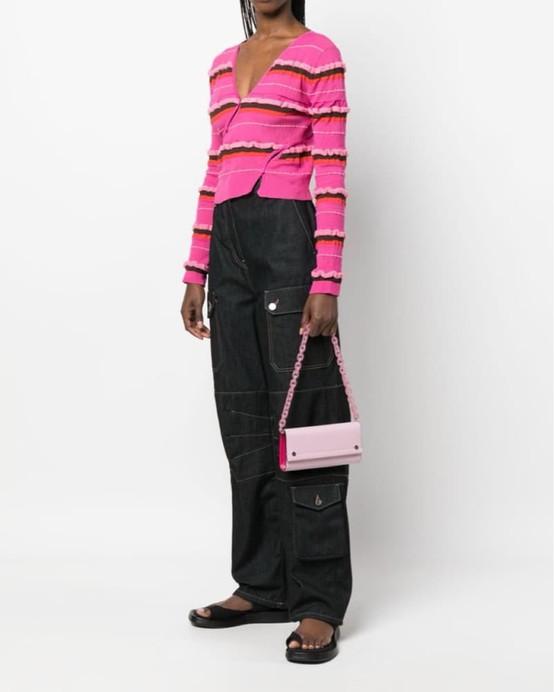 Pink GANNI Banner Envelope Clutch - Image 2