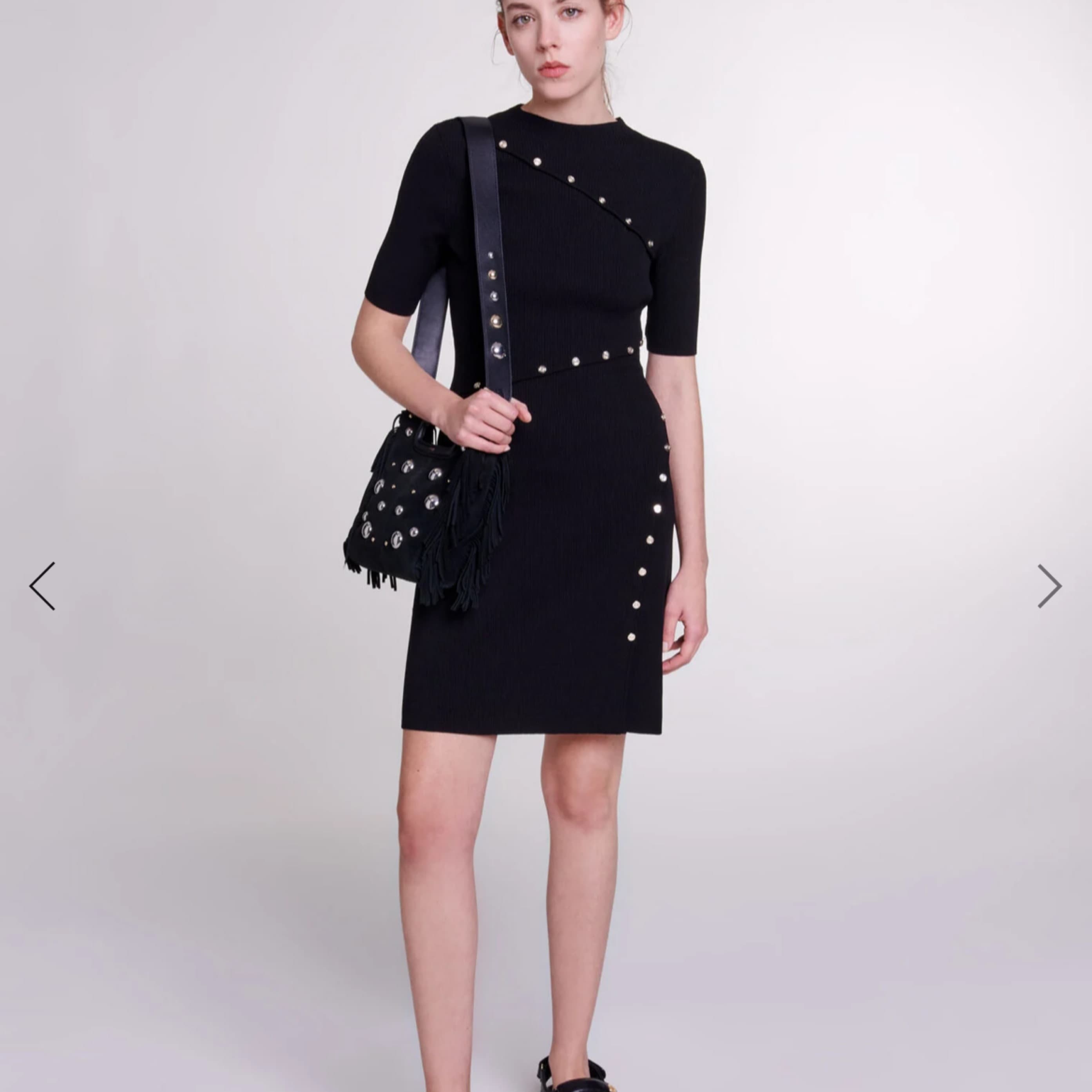 Maje Black Knit Dress - Image 2