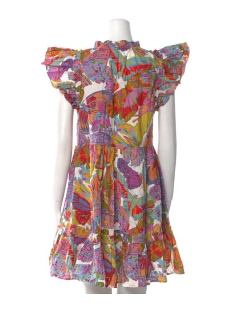 Vibrant Floral Ruffle Midi Dress - Image 1