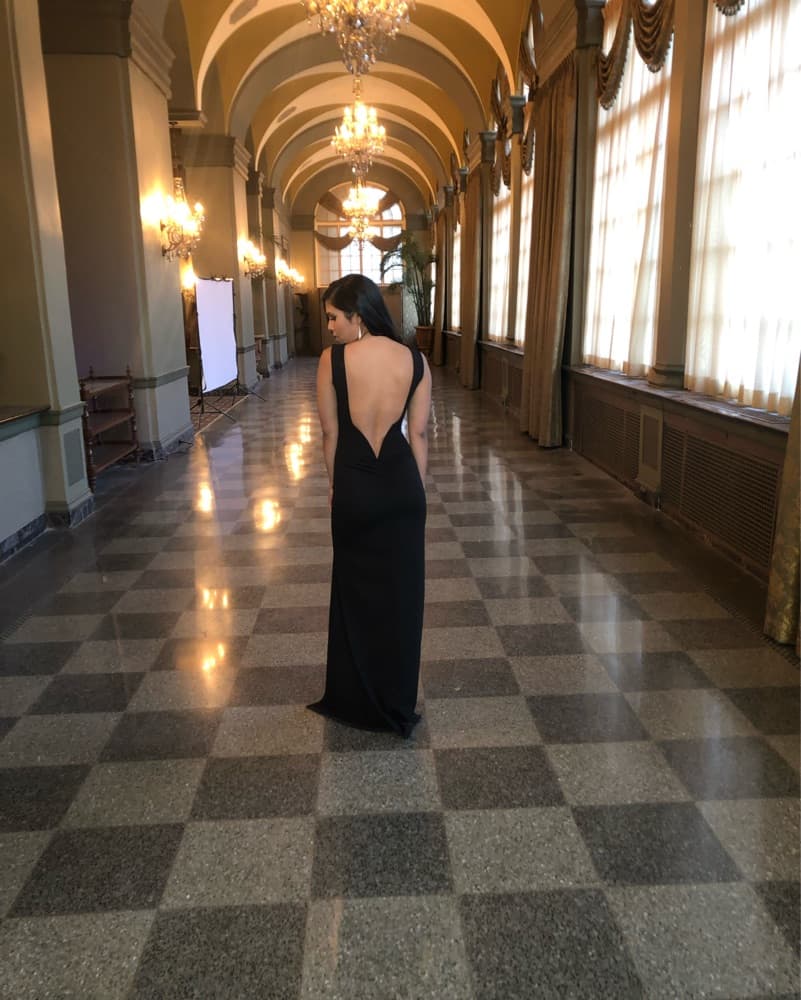 Black Backless Maxi Formal Dress   - Image 2