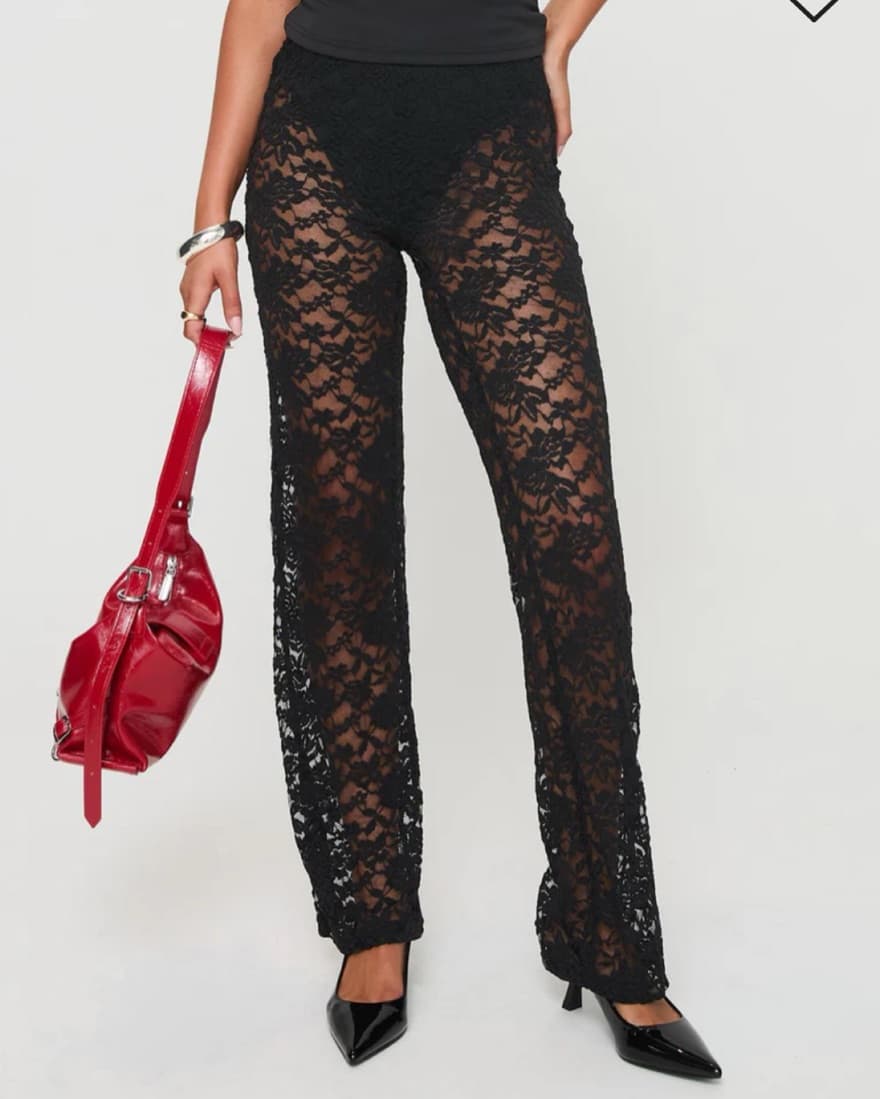 Black Lace Pants - Image 2