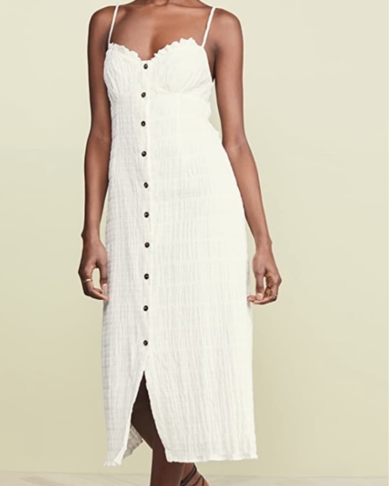 White Button-Down Midi Dress - Image 4