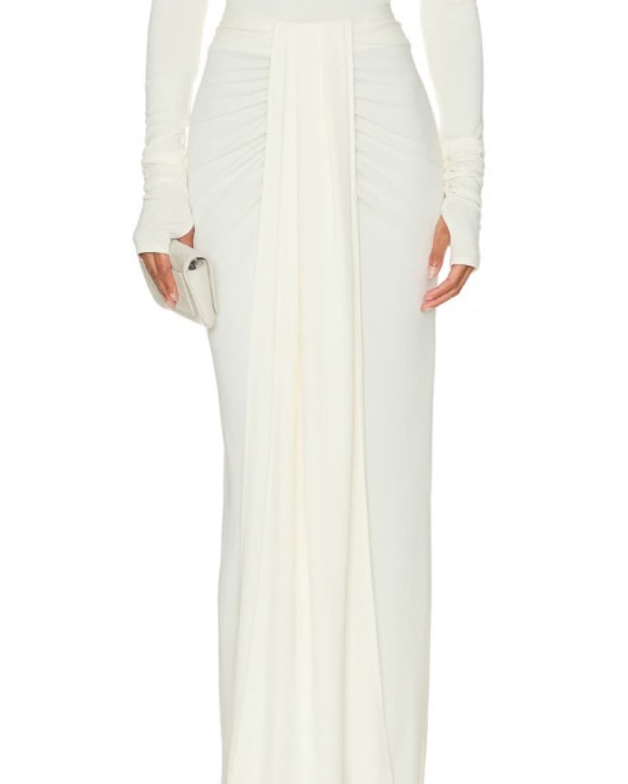 HELSA Matte Jersey Long Wrap Skirt - Image 2