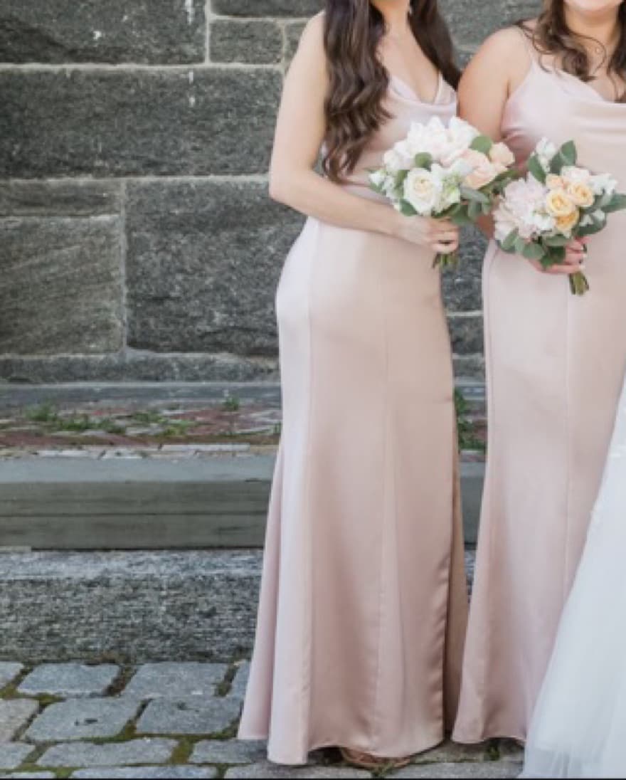 Amsale Cowl Neck Fluid Satin Gown - Image 1