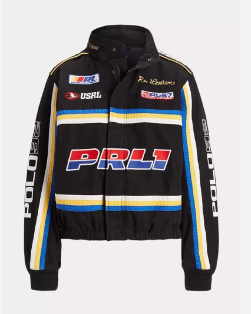 Logo Canvas Racing Jacket - Image 4
