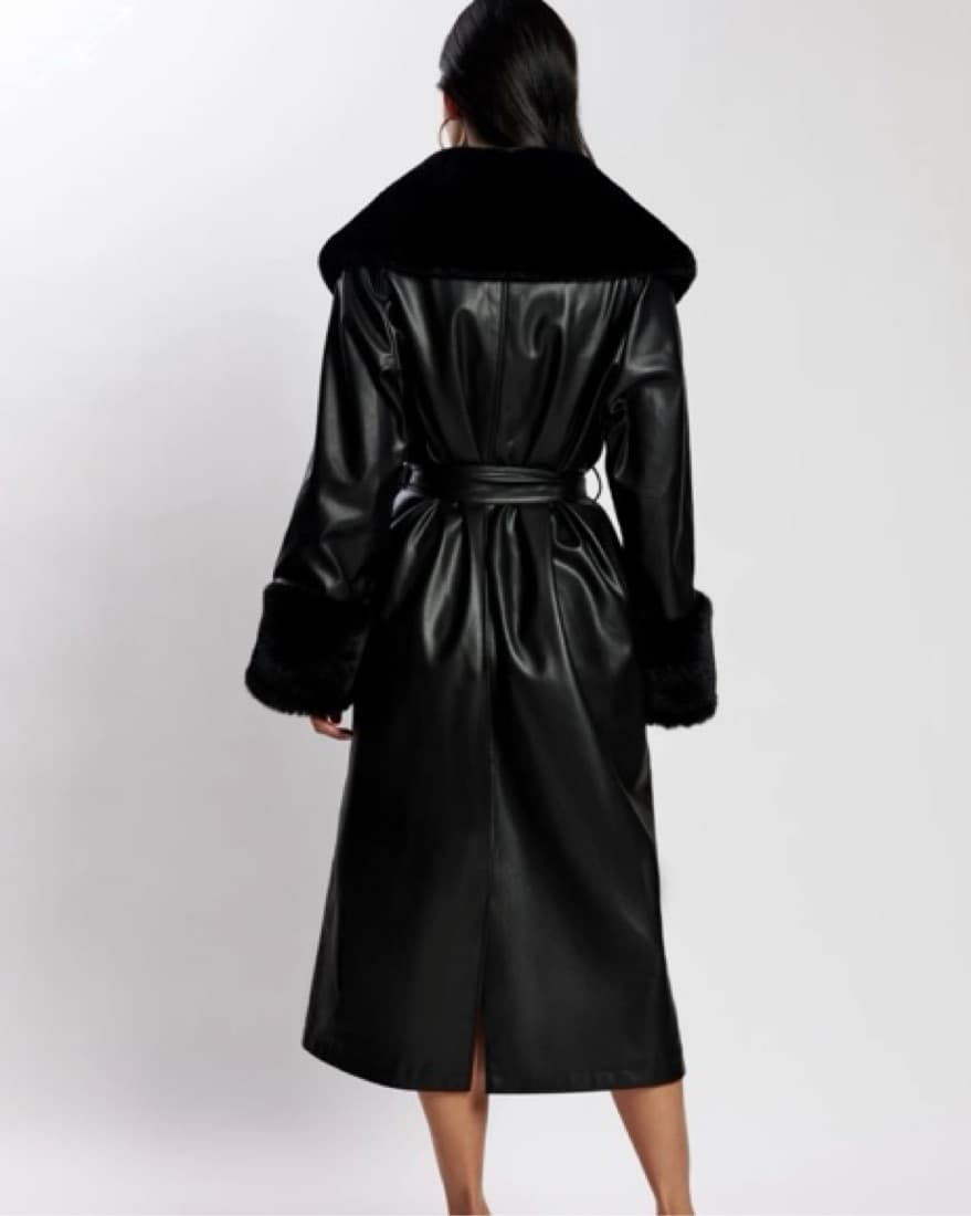 Black Oversized Trench Coat - Image 2