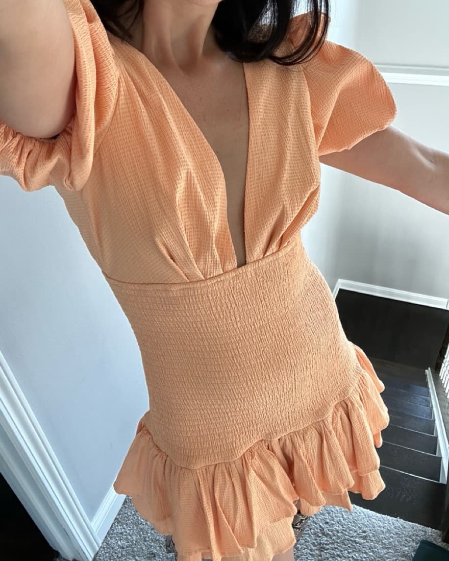 Hello Molly LA Devotee Peach Mini Dress - Image 5