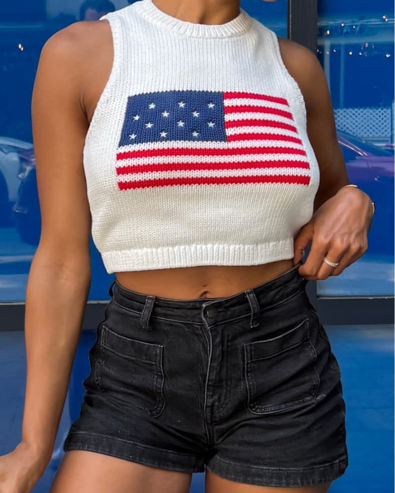 patriotic Cropped Sweater  - Image 4