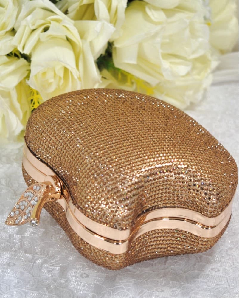 Sparkling Gold Apple Purse for Women - Image 3